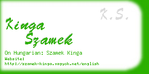 kinga szamek business card